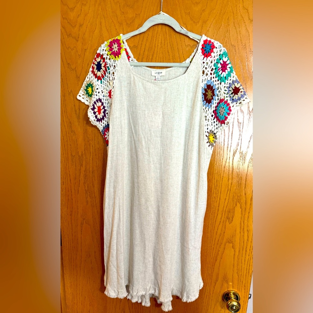 Umgee boho-style mini dress, size medium, NWT